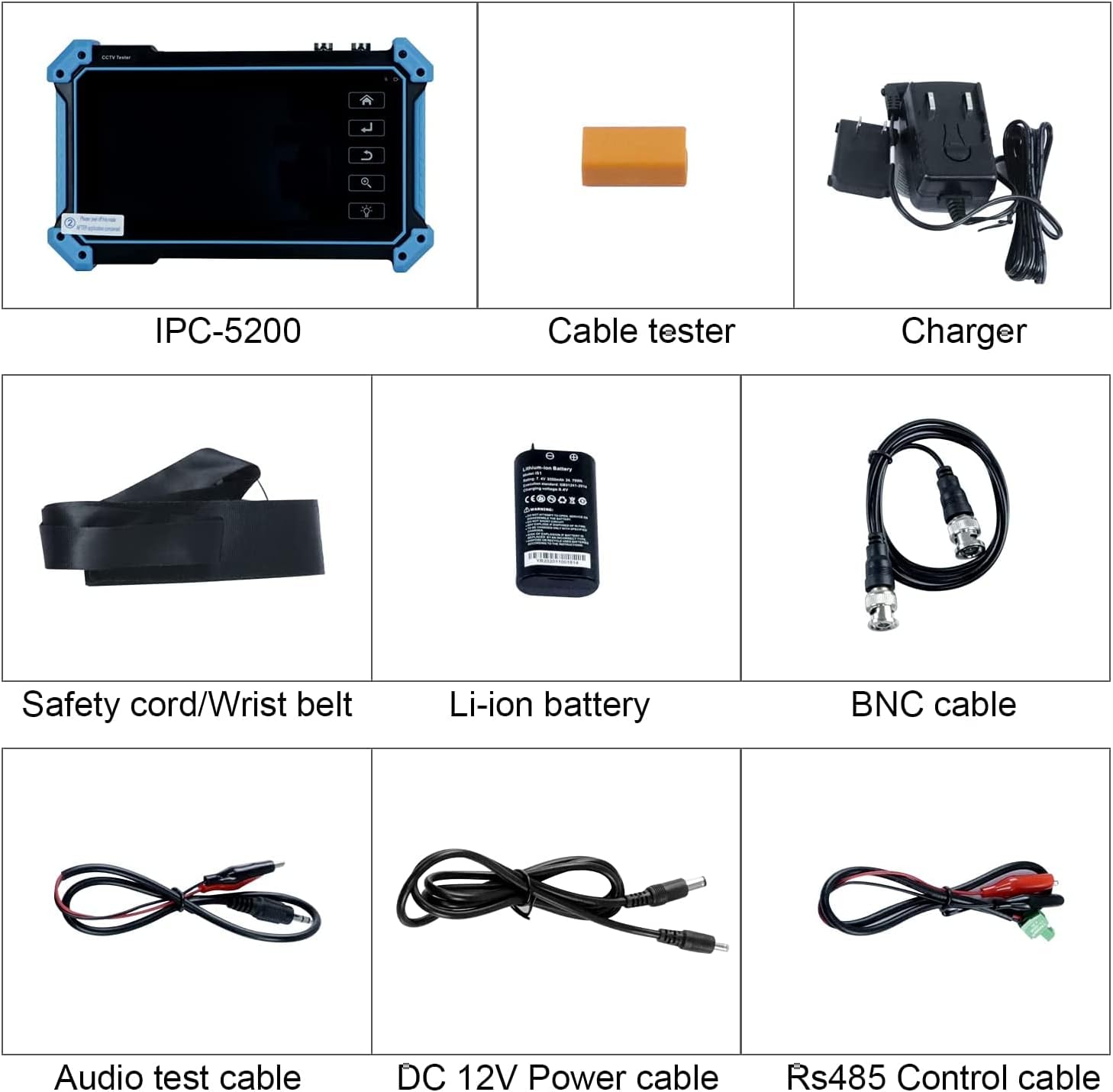 5 Inch 4 in 1 CCTV Monitor Tester with Coaxial and PTZ Cable Test W6282