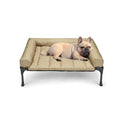 Veehoo Elevated Dog Bed with Removable Waterproof Bolster Cushion, Breathable Mesh, Indoor Outdoor, 42x30 inches, Beige U875430