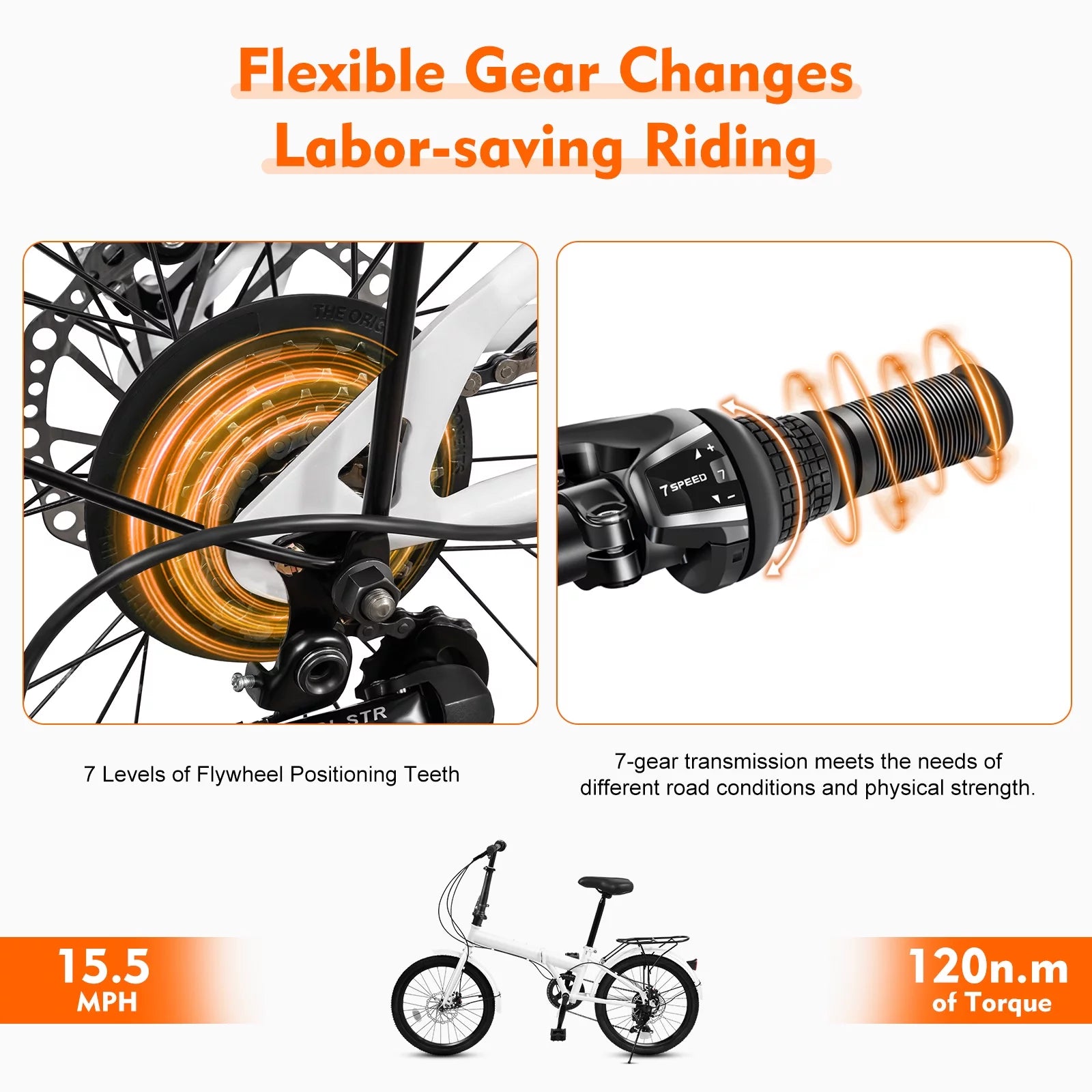 20-inch 7-Speed Folding Bike Urban Commuter Bicycle E555