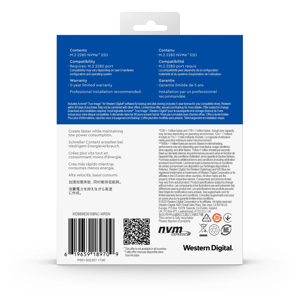 WD Blue SN570 500GB NVMe SSD R555