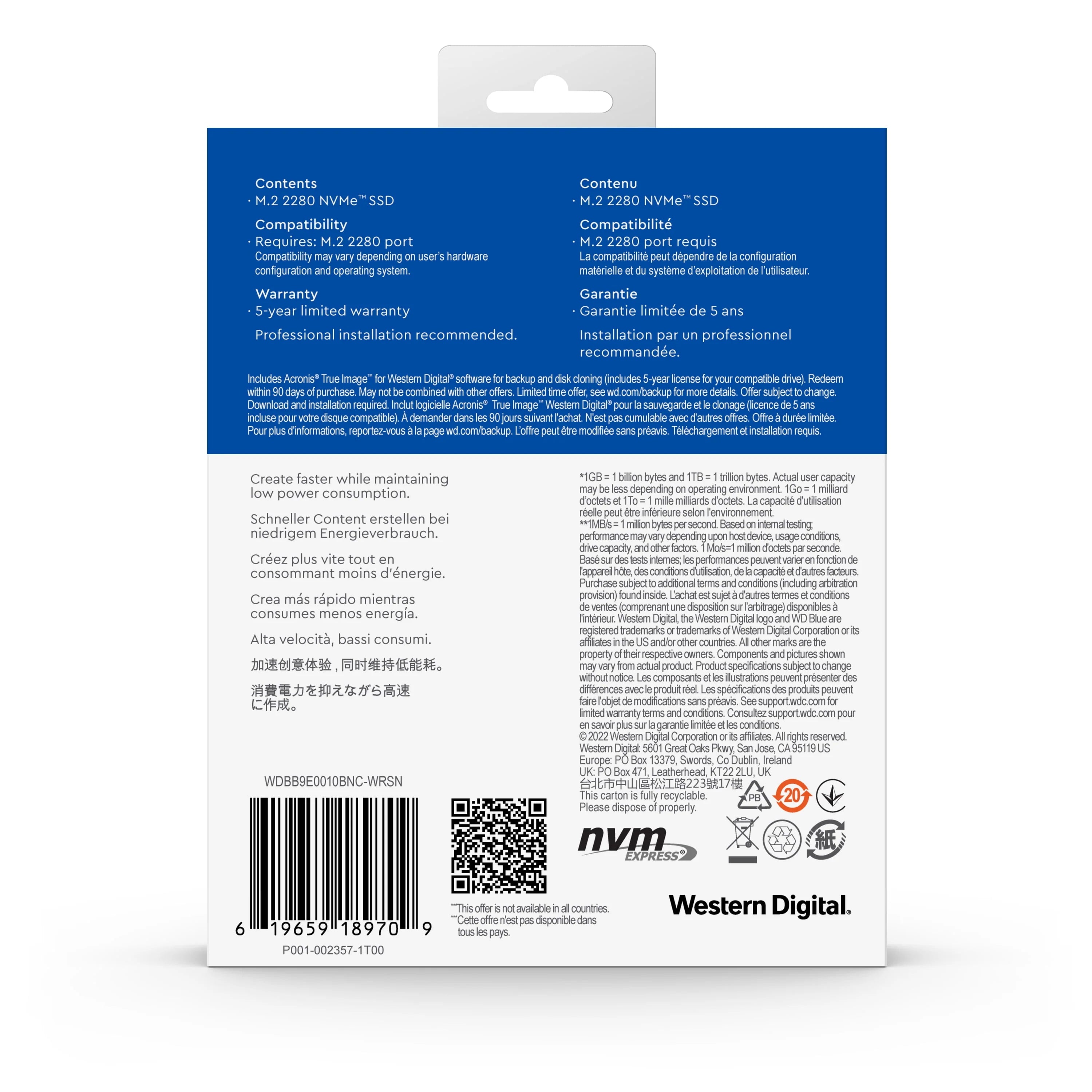 WD Blue SN570 500GB NVMe SSD R555