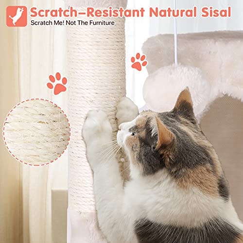 ASHY 54in Cat Tree with Scratching Post for Indoor Cats I993