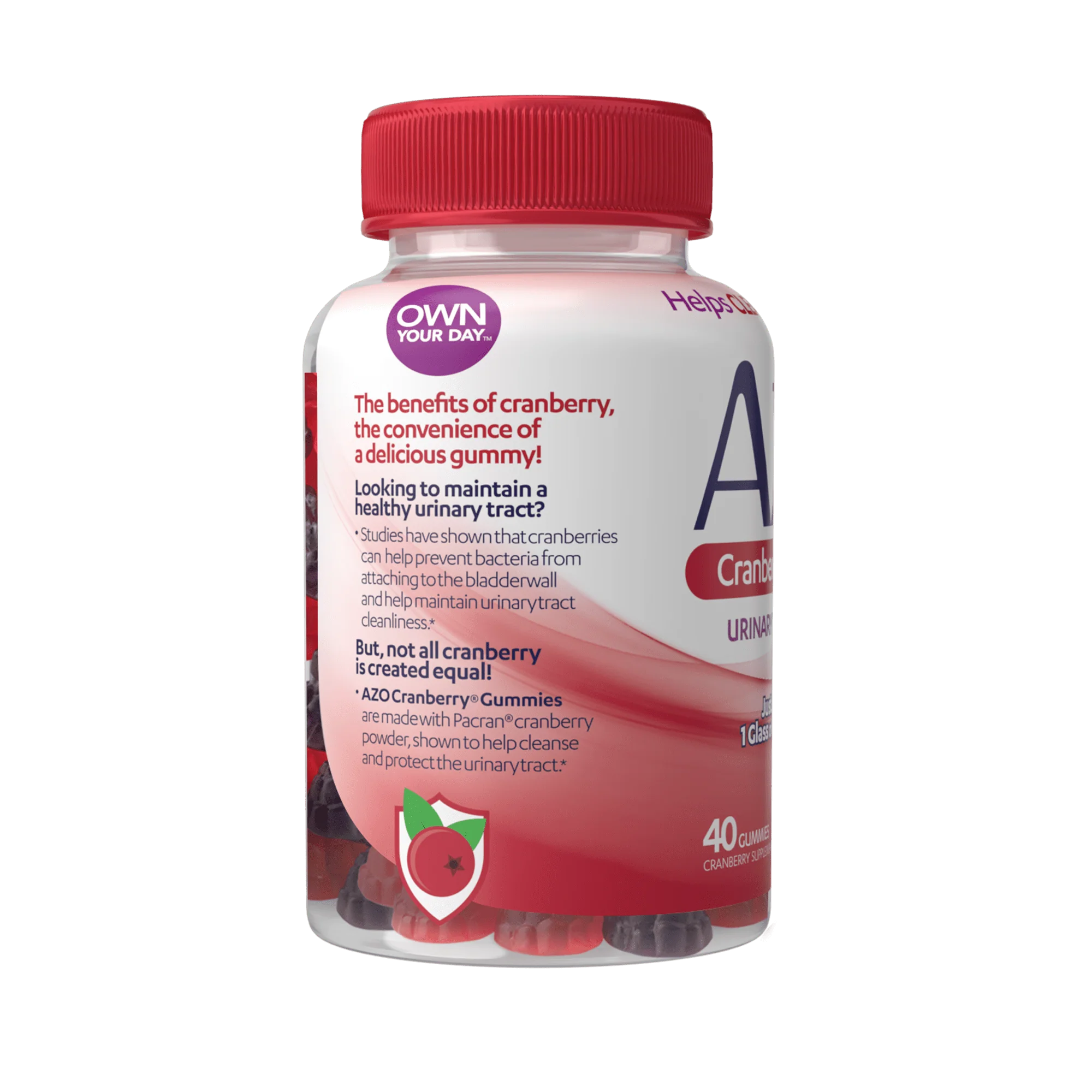 AZO Cranberry Urinary Tract Health Gummies, Mixed Berry, 40 Count A327578