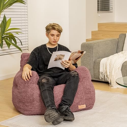 Bean Bag Chair with Filler, Tufted Soft Stuffed, Black B61630
