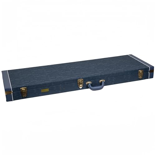 Crossrock Relief Series 335 Guitar Case for ES-335 & Semi-Hollow Electric Guitars, Carved Smoke Blue Finish S516