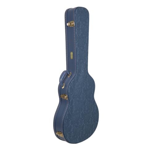 Crossrock Relief Series 335 Guitar Case for ES-335 & Semi-Hollow Electric Guitars, Carved Smoke Blue Finish S516