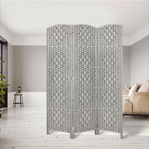 Rose Home Fashion 6 ft Tall Room Divider 4 Panel Folding Privacy Screen, Dark Coffee C8634
