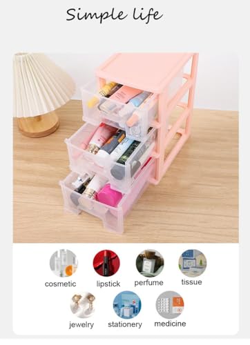 3 Drawer Plastic Storage Organizer for Home Office G4159