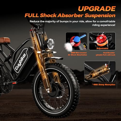 Electric Bike for Adults, 2000W Motor, 48V 25AH Battery, 20" Fat Tires S65549