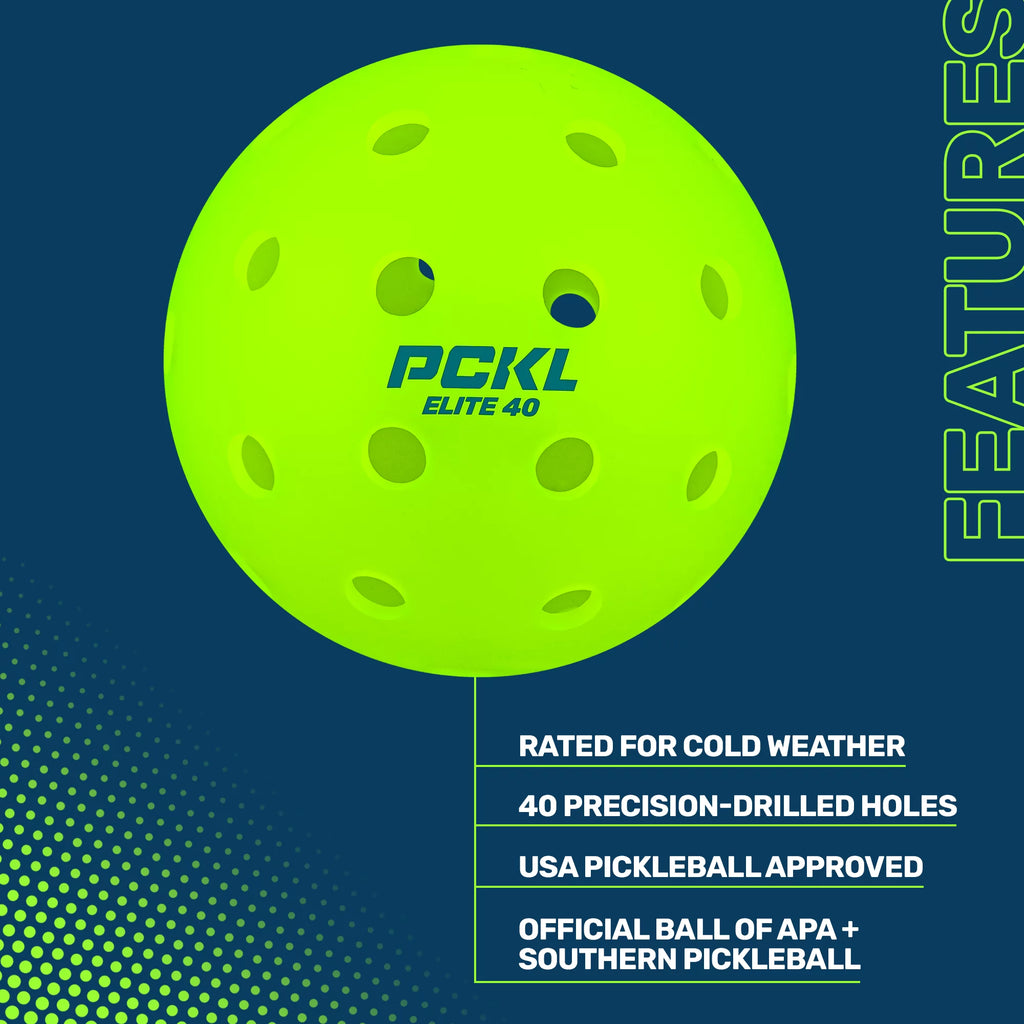 PCKL Elite-40 Pickleballs 4 Pack USA Pickleball Approved V21840