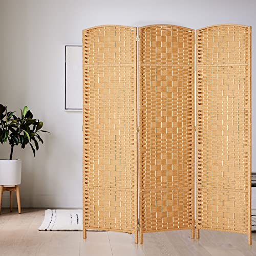 Rose Home Fashion 6 ft Tall Room Divider 4 Panel Folding Privacy Screen, Dark Coffee C8634