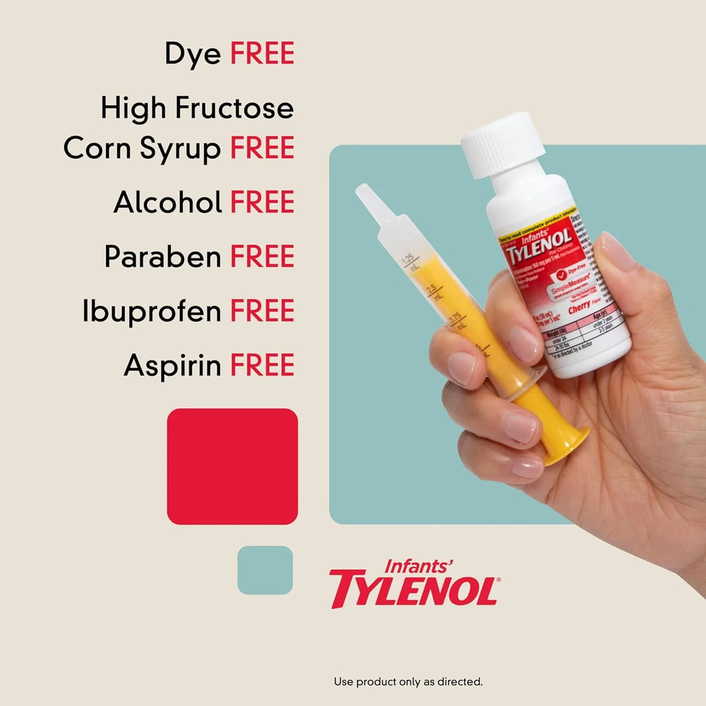 Infants' Tylenol Acetaminophen, Dye-Free Cherry, 2 fl oz P517914