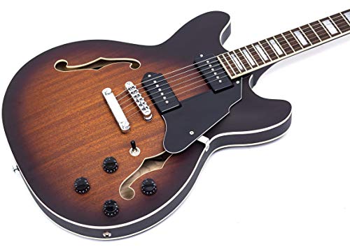GROTE Semi-Hollow Electric Guitar P90 Grey P43324