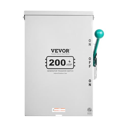 VEVOR 200A Generator Transfer Switch, 48000W Manual Double-Throw, 120/240V, NEMA 3R O290