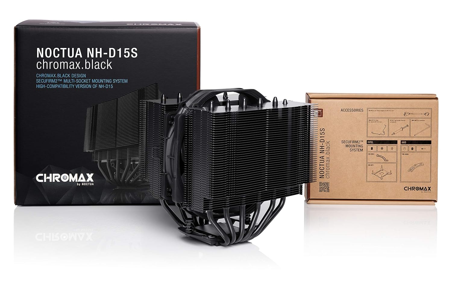 Noctua NH-D15S chromax.Black Dual-Tower CPU Cooler with 140mm Fan U840