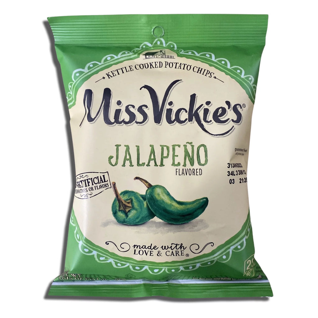 Ms. Vickie's Jalapeno Kettle Cooked Potato Chips, 1.875 oz Bags, Pack of 8 T378157