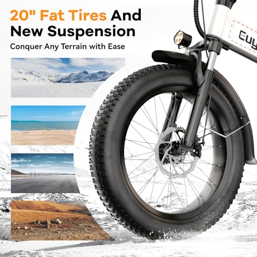 Folding Electric Bike 1000W 48V 20AH Removable Battery 20" Fat Tire for Adults C847123