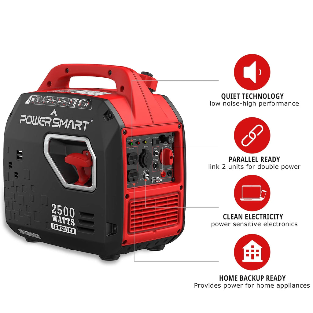 PowerSmart 2500W Portable Inverter Generator for Camping B8626