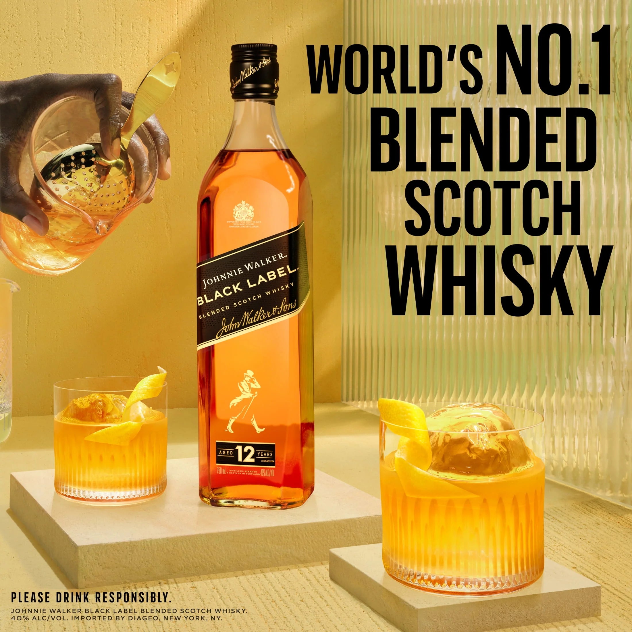 Johnnie Walker Black Label Blended Scotch Whisky 1.75L D493959
