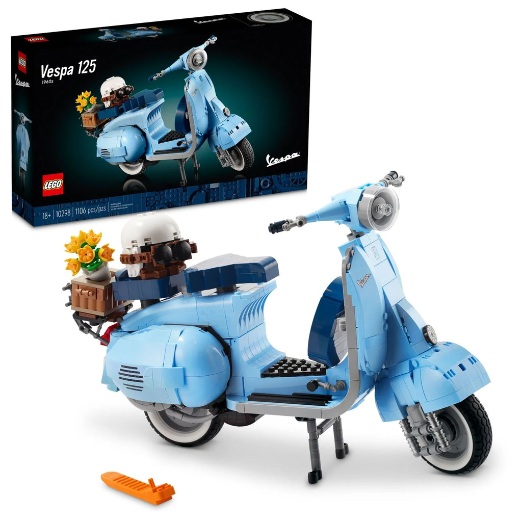 LEGO Icons Vespa 125 Scooter Model Building Kit, Vintage Italian Iconic Model Moped, Build and Display Set for Adults, Makes a Great Gift Idea or Home D��cor Piece, Relaxing Creative Hobby, 10298