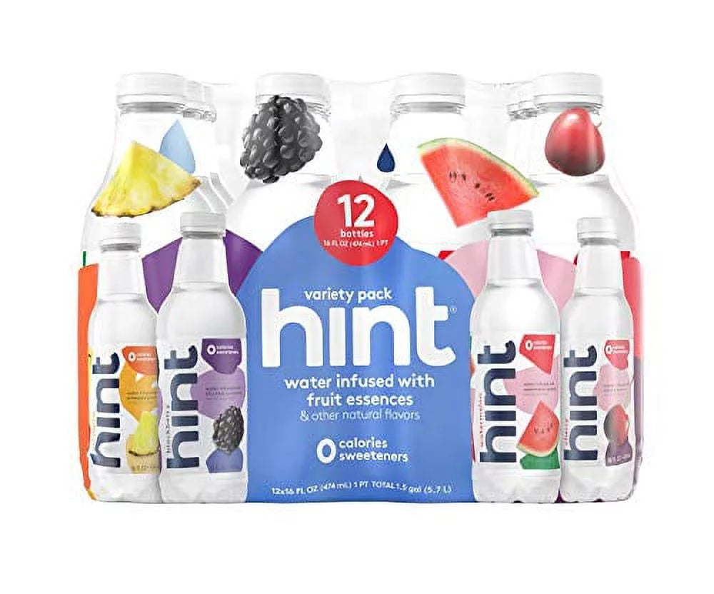 Hint Water Best Sellers Pack (Pack of 12), 16 oz, Zero Sugar J751