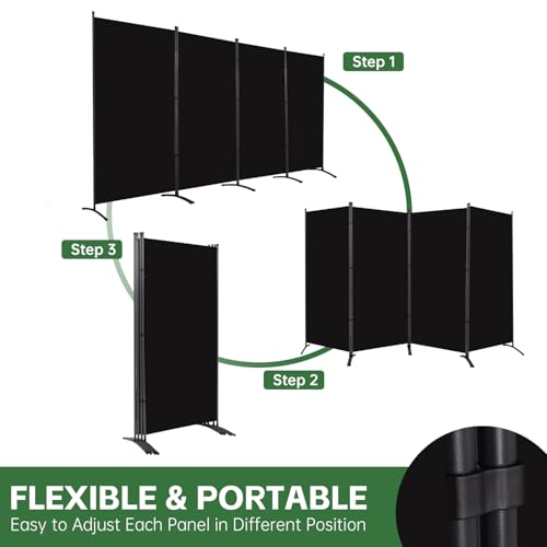 Room Divider Folding Privacy Screens, 3 Panel Portable Partition Q514484