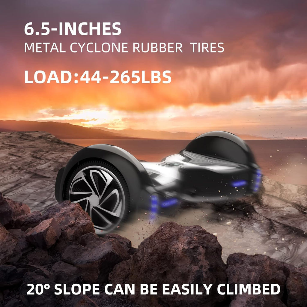 TOMOLOO Hoverboard 6.5" Self Balancing Scooter with Bluetooth Speaker and LED Lights K2729