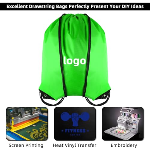 GoodtoU 40 Pack Drawstring Backpacks Waterproof Nylon Cinch Bags for School Gym N792