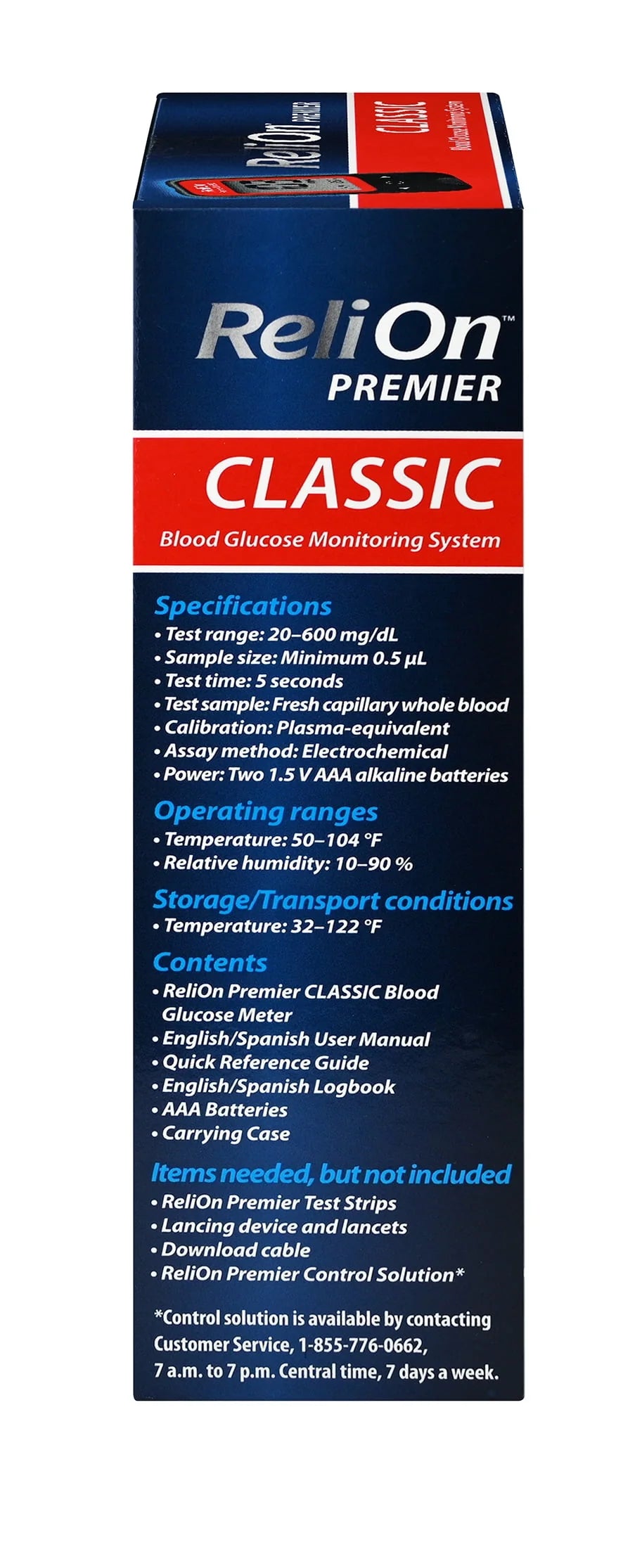 ReliOn Premier CLASSIC Blood Glucose Monitoring System H3478