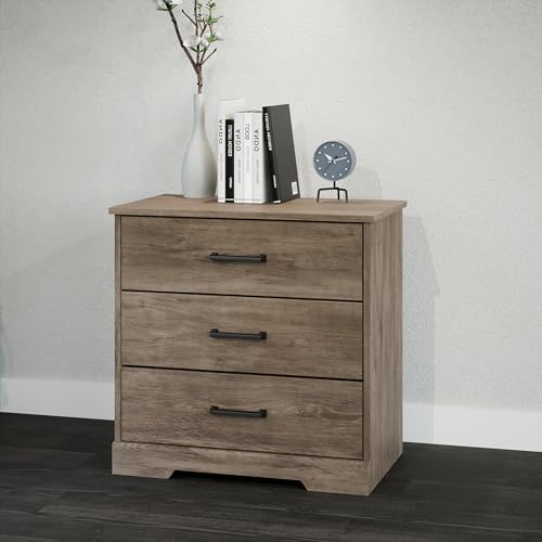 Prepac Sonoma Tall Nightstand with 3 Drawers, Black Q28004