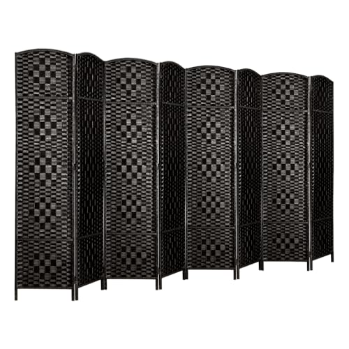 Rose Home Fashion 6 ft Tall Room Divider 4 Panel Folding Privacy Screen, Dark Coffee C8634