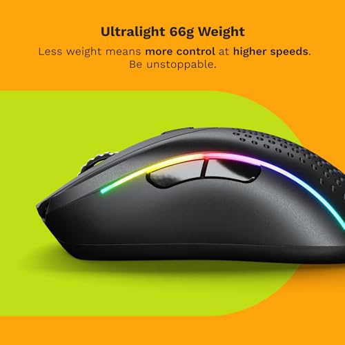 Glorious Gaming Model D 2 Wireless Ergonomic Mouse, 66g, White V612