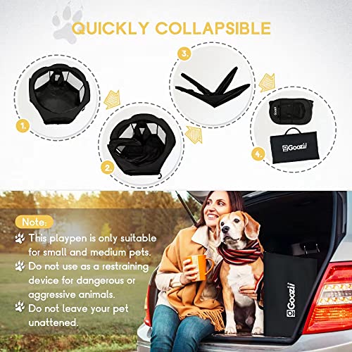 Portable Dog Playpen for Small Dogs Indoor Outdoor, Collapsible with Roof Cover, Green C304366