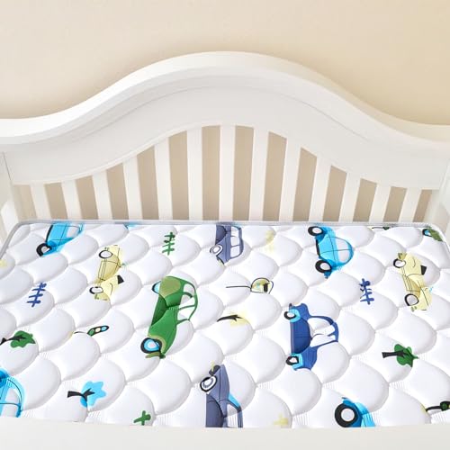 Dual-Sided Crib & Toddler Mattress, 52" x 27.6" x 5", Knitted Fabric A1519