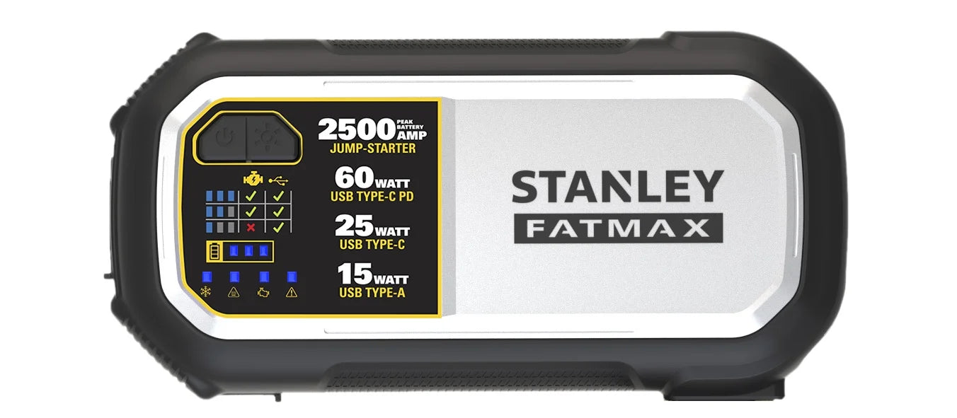 Stanley FatMax 2500 Amp Lithium Jump Starter with USB Power Bank K808236