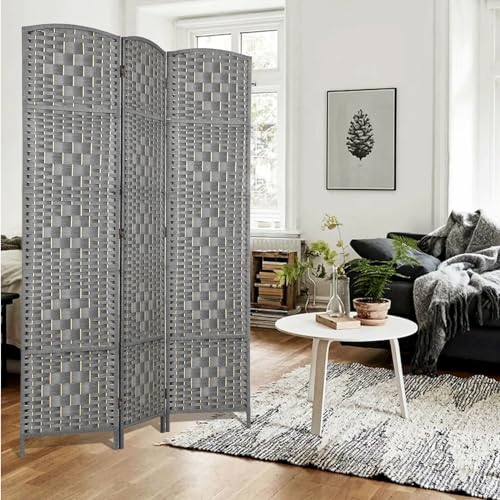 Rose Home Fashion 6 ft Tall Room Divider 4 Panel Folding Privacy Screen, Dark Coffee C8634