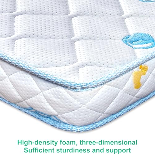 Premium Crib & Toddler Mattress, 100% Knitted Fabric, Hypoallergenic, 5" Thick, Fits Standard Cribs W252468