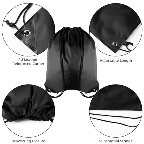 GoodtoU 40 Pack Drawstring Backpacks Waterproof Nylon Cinch Bags for School Gym N792