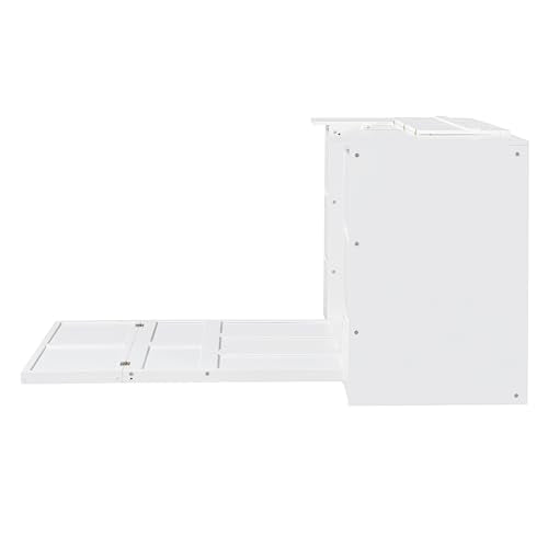 Full Size Murphy Bed with Drawers, Cabinets and USB Ports, Gray D589081