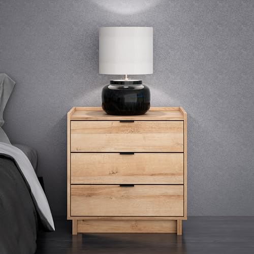 Prepac Sonoma Tall Nightstand with 3 Drawers, Black Q28004
