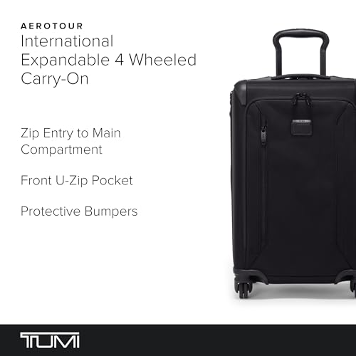 TUMI Aerotour 4 Wheel Expandable Carry-On Luggage, Black W53747