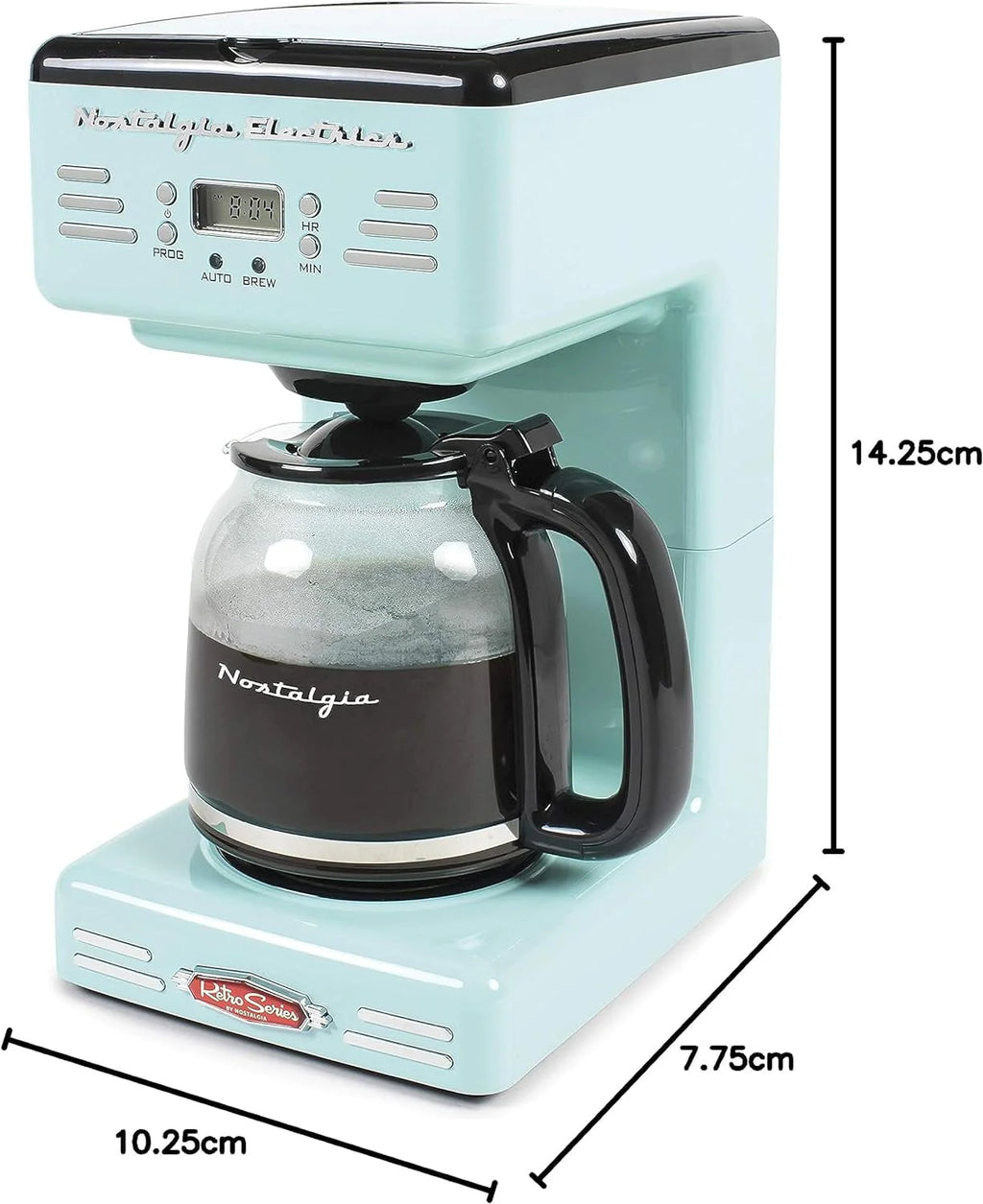 Nostalgia Retro 12-Cup Programmable Coffee Maker, Aqua E191
