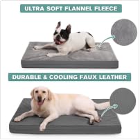 Vonabem Waterproof Dog Bed Large Medium Sized Dogs Outdoor Orthopedic Crate Pad Washable Gray 35"x22" C409