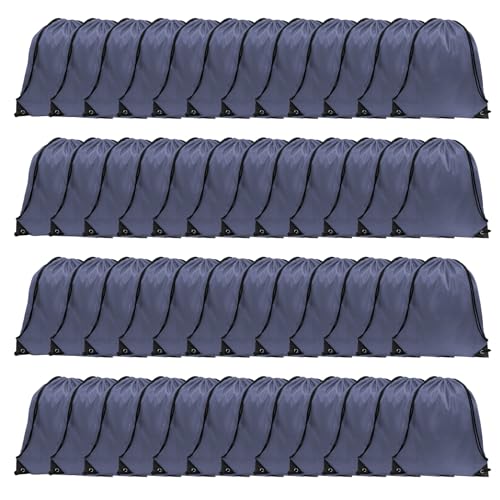 GoodtoU 40 Pack Drawstring Backpacks Waterproof Nylon Cinch Bags for School Gym N792