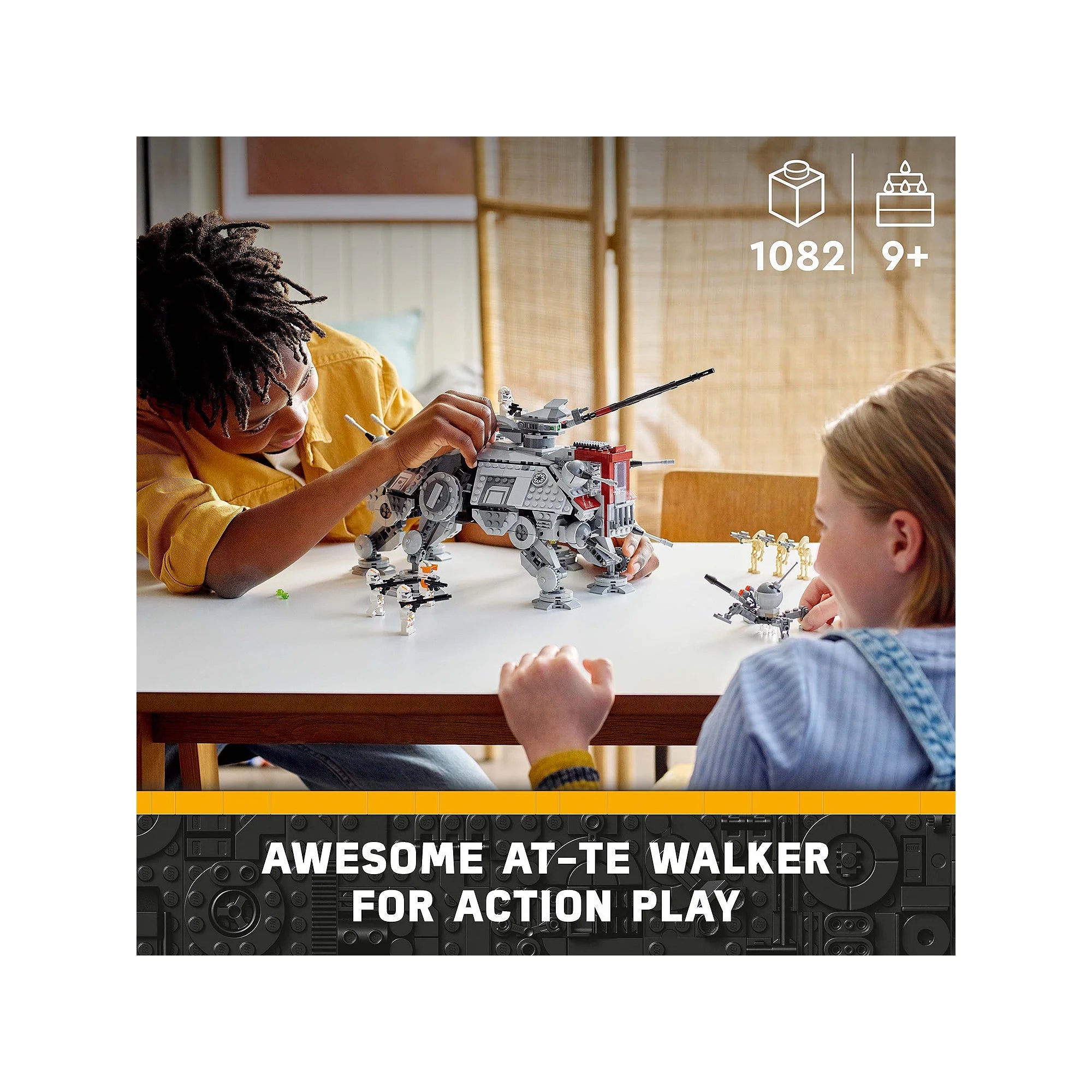 LEGO Star Wars AT-TE Walker 75337 Poseable Toy with Clone Troopers & Battle Droids I9315