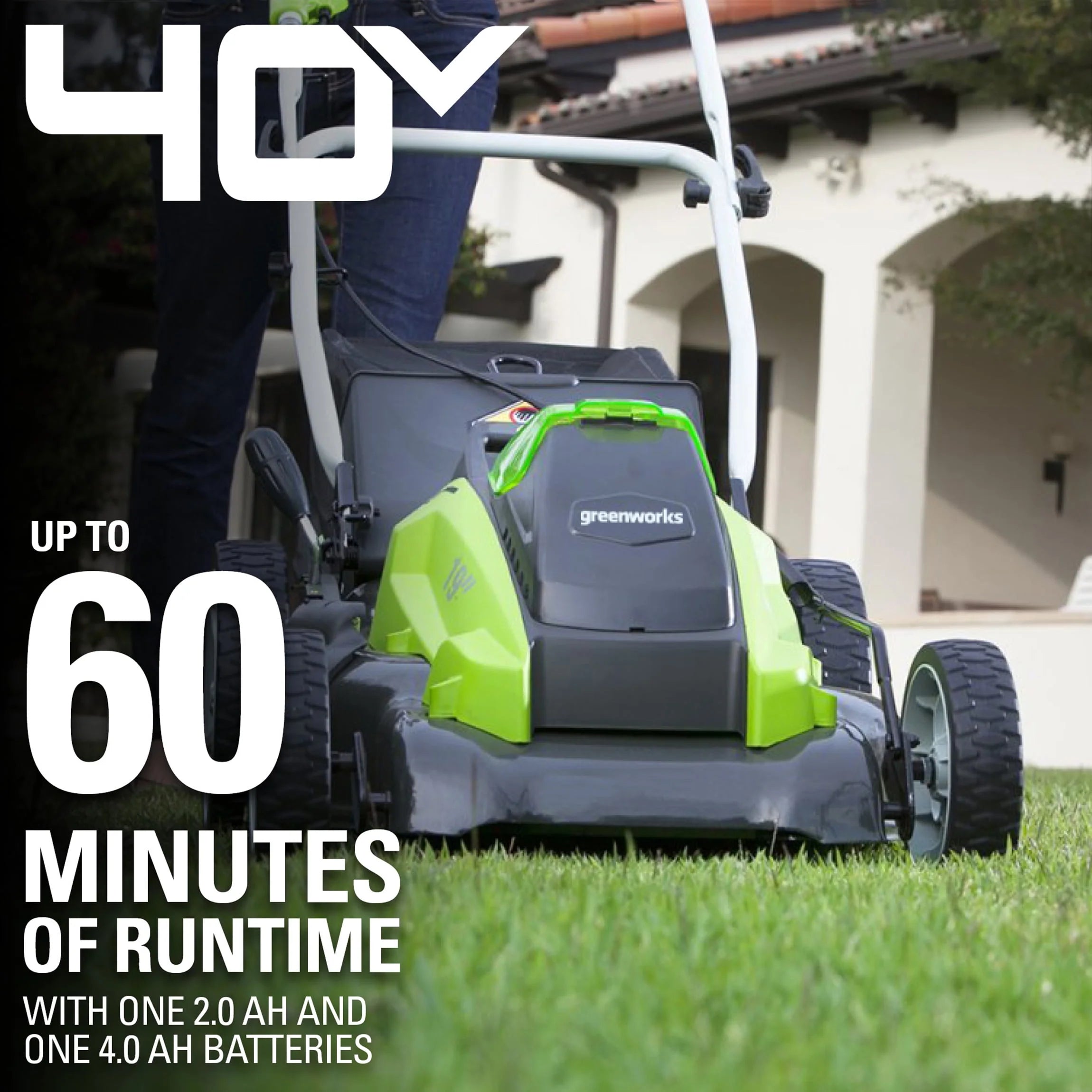 Greenworks 40V 19" Brushless Walk-Behind Lawn Mower with 4.0 Ah Battery & Charger B96689