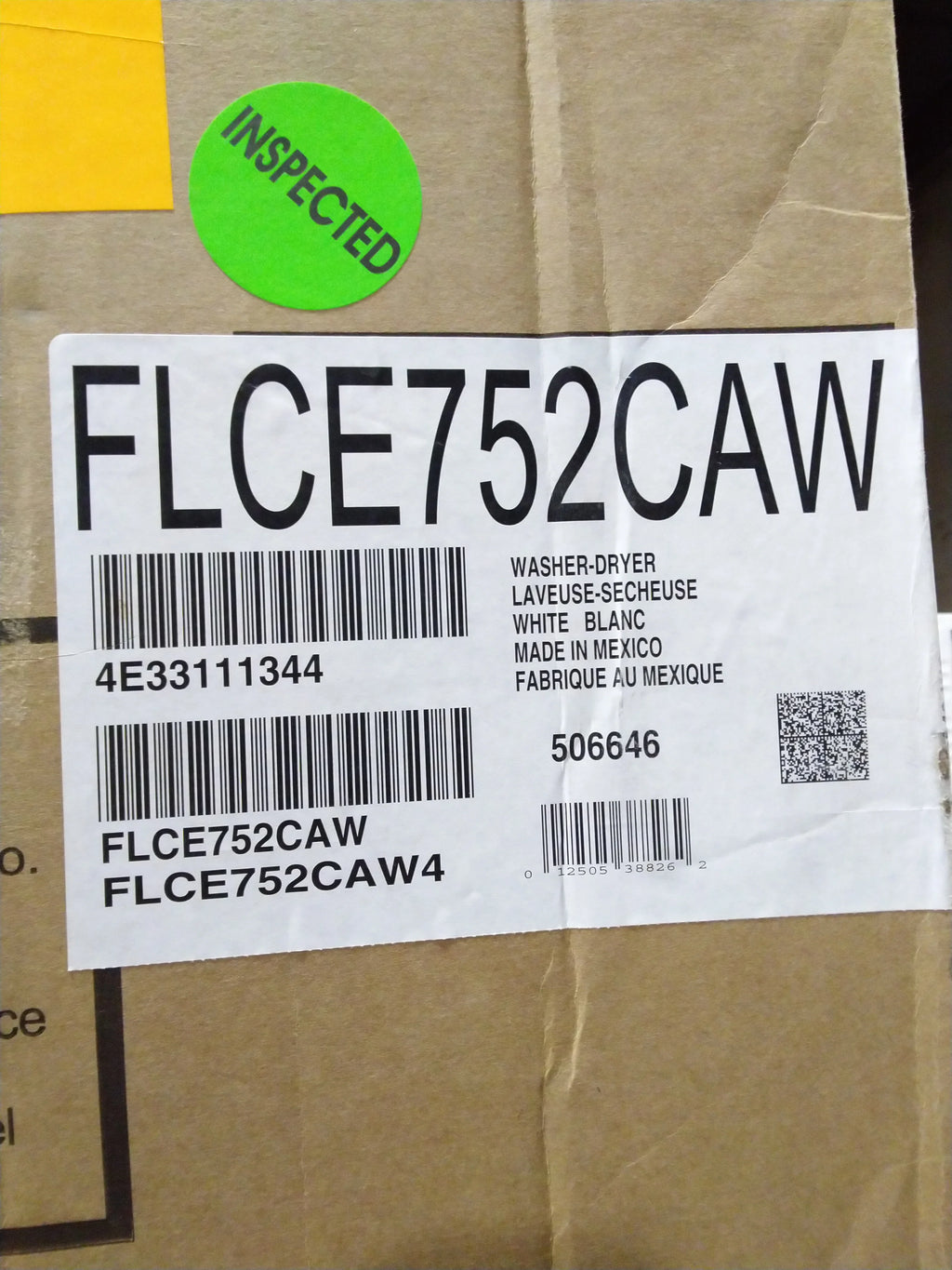 FRIGIDAIRE 27 in. White Electric Laundry Center Washer and Dryer J26050