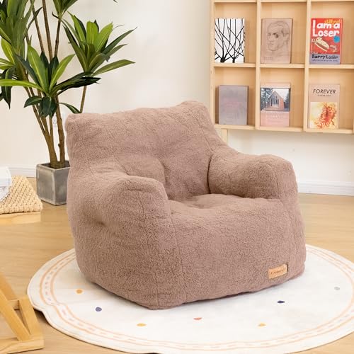 Bean Bag Chair with Filler, Tufted Soft Stuffed, Black B61630