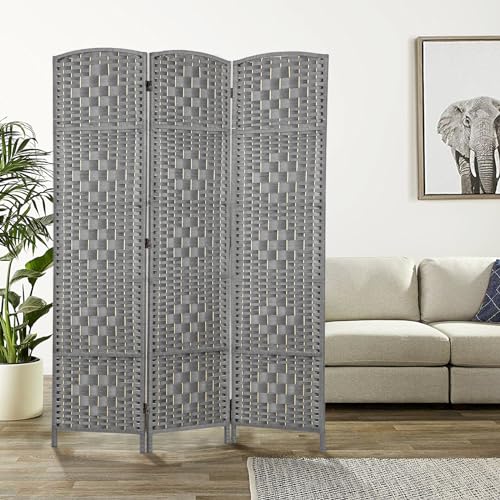 Rose Home Fashion 6 ft Tall Room Divider 4 Panel Folding Privacy Screen, Dark Coffee C8634