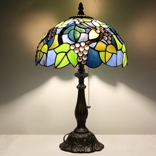 Tiffany Stained Glass Table Lamp Sea Blue Pear J2662